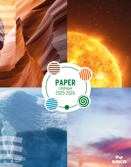 Cover of Saica Paper’s new 2025/2026 catalogue.